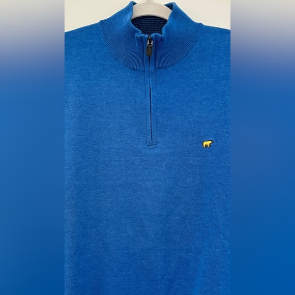 Jack Nicklaus Men's Size Large Golf Sweater Vest 1/4 Zip Pullover Bear Logo Blue - Picture 5 of 10